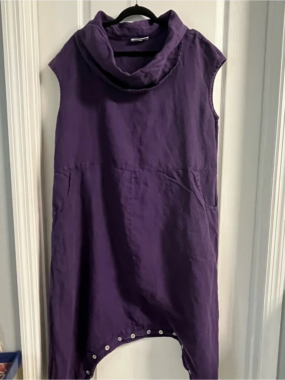 Sleeveless Purple Cowl Neck Women's Jumpsuit